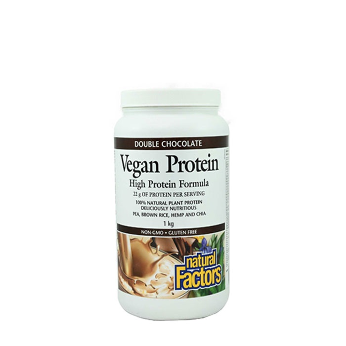 НАТУРАЛ ФАКТОРС ВЕГАН ПРОТЕИН ШОКОЛАД пудра 1 кг / NATURAL FACTORS VEGAN PROTEIN HIGH PROTEIN FORMULA