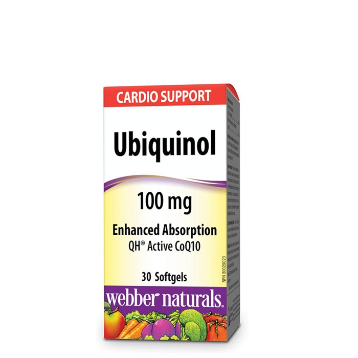 УБИКВИНОЛ QH АКТИВЕН КОЕНЗИМ Q10 капсули 100 мг 30 броя / WEBBER NATURALS UBIQUINOL QH ACTIVE CoQ10