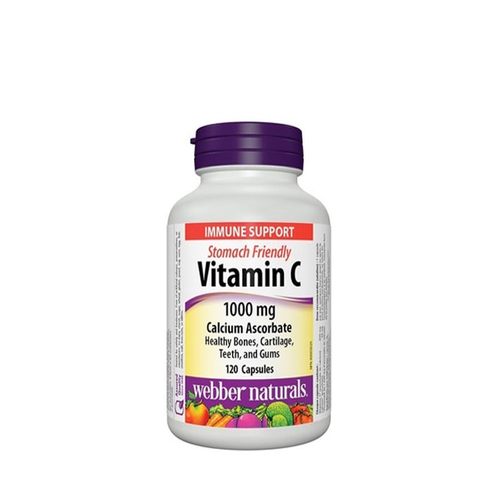 ВИТАМИН С (КАЛЦИЕВ АСКОРБАТ) капсули 1000 мг 120 броя / WEBBER NATURALS VITAMIN C 1000 mg CALCIUM ASCORBATE