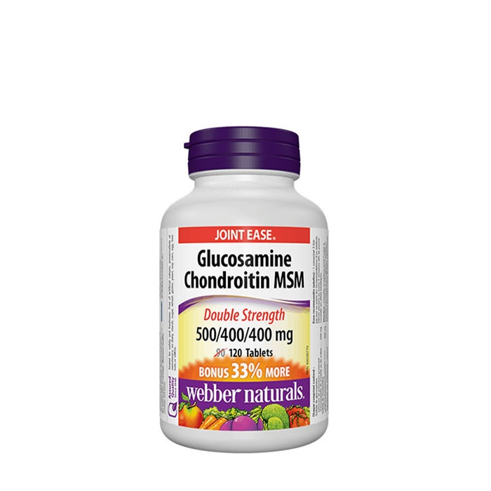 ГЛЮКОЗАМИН, ХОНДРОИТИН И МСМ таблетки 120 броя / WEBBER NATURALS GLUCOSAMINE, CHONDROITIN &amp; MSM