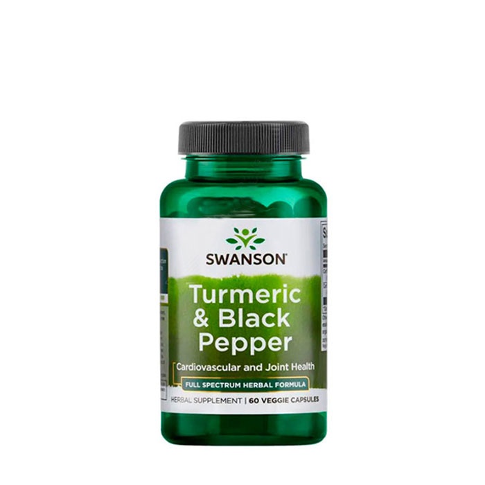 СУОНСЪН КУРКУМА И ЧЕРЕН ПИПЕР капсули 60 броя / SWANSON TURMERIC AND BLACK PEPPER