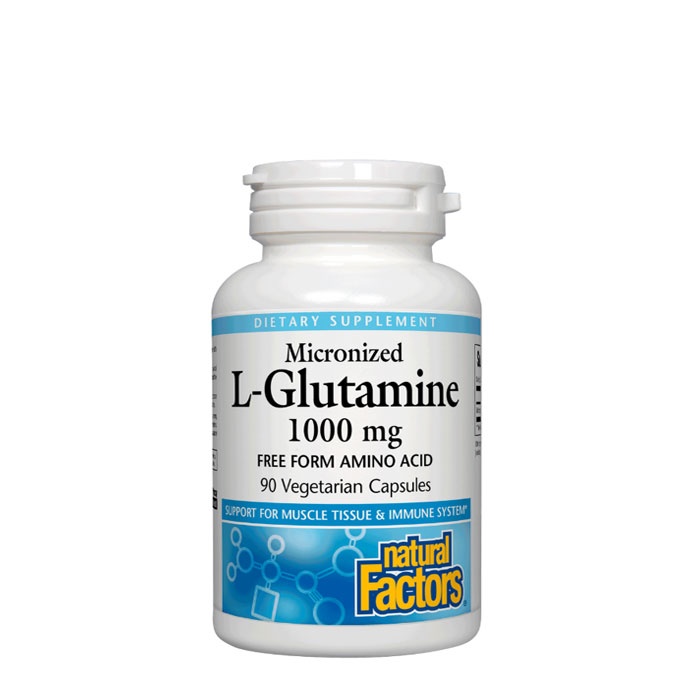 НАТУРАЛ ФАКТОРС L - ГЛУТАМИН капсули 1000 мг 90 броя / NATURAL FACTORS MICRONIZED L - GLUTAMINE