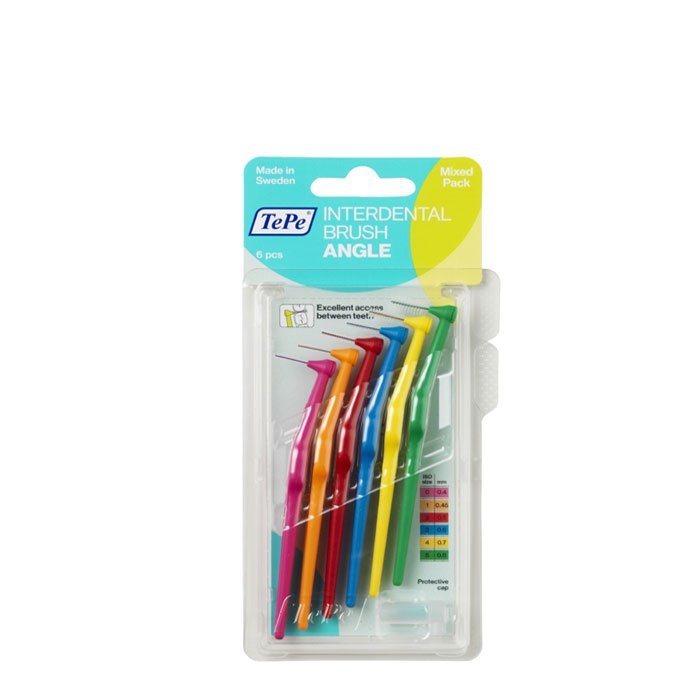 ТЕПЕ ИНТЕРДЕНТАЛНА ЧЕТКА ЗА ЗЪБИ ЕЙНДЖЪЛ МИКС 6 броя / TEPE INTERDENTAL BRUSH ANGLE MIXED PACK