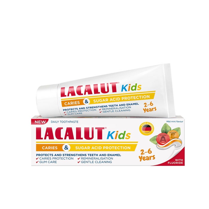 ПАСТА ЗА ЗЪБИ ЛАКАЛУТ КИДС 2-6 години 55 мл. / LACALUT KIDS DAILY TOOTHPASTE