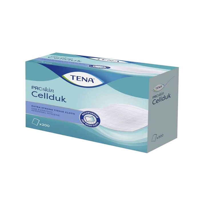 ХАРТИЕНИ КЪРПИ ЗА СУХО КЪПАНЕ PROSKIN CELLDUK 200 броя / TENA PROSKIN CELLDUK WIPES