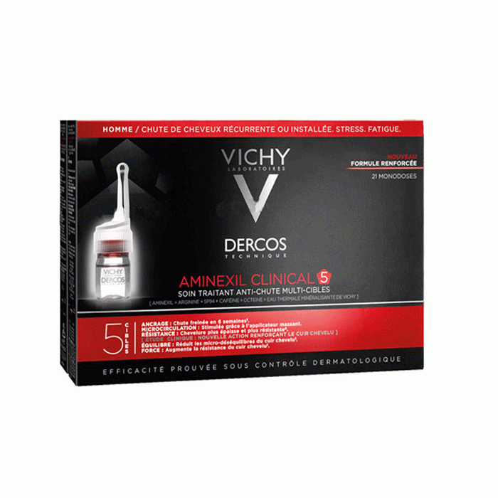 ВИШИ DECROS AMINEXIL CLINICAL 5 ЗА МЪЖЕ ампули 21 броя / VICHY DECROS AMINEXIL CLINICAL 5 for men 21