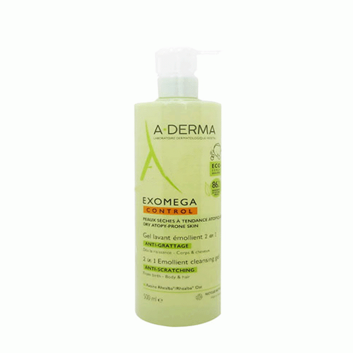А-ДЕРМА ЕКЗОМЕГА КОНТРОЛ ЕМОЛИЕНТЕН ПОЧИСТВАЩ ГЕЛ 2 В 1 500 мл. / A-DERMA EXOMEGA CONTROL EMOLLIENT CLEANSING GEL 2 IN 1
