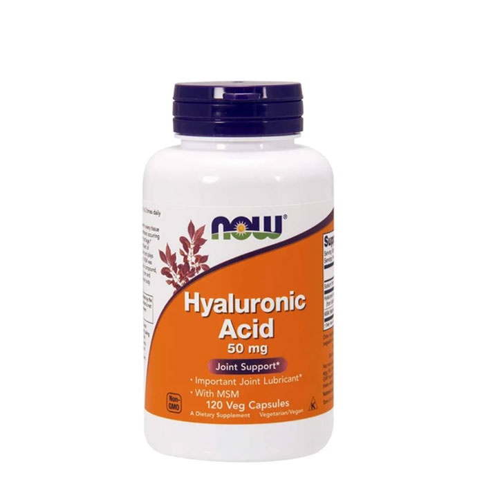 НАУ ФУДС ХИАЛУРОНОВА КИСЕЛИНА + МСМ капсули 50 мг. 120 броя / NOW FOODS HYALURONIC ACID WITH MSM