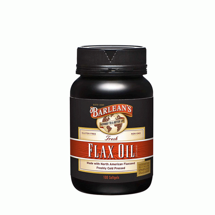 ФЛАКС ОЙЛ ЛЕНЕНО МАСЛО софтгел капсули 100 броя / BARLEAN&#039;S ORGANIC FRESH FLAX OIL