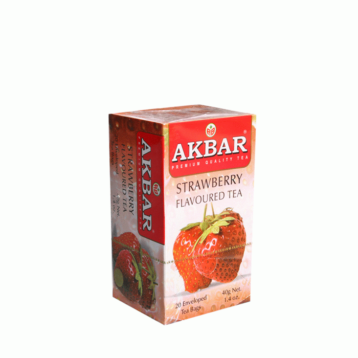 ЧЕРЕН ЧАЙ ЯГОДА АКБАР филтър 20 броя / AKBAR STRAWBERRY FLAVOURED BLACK TEA