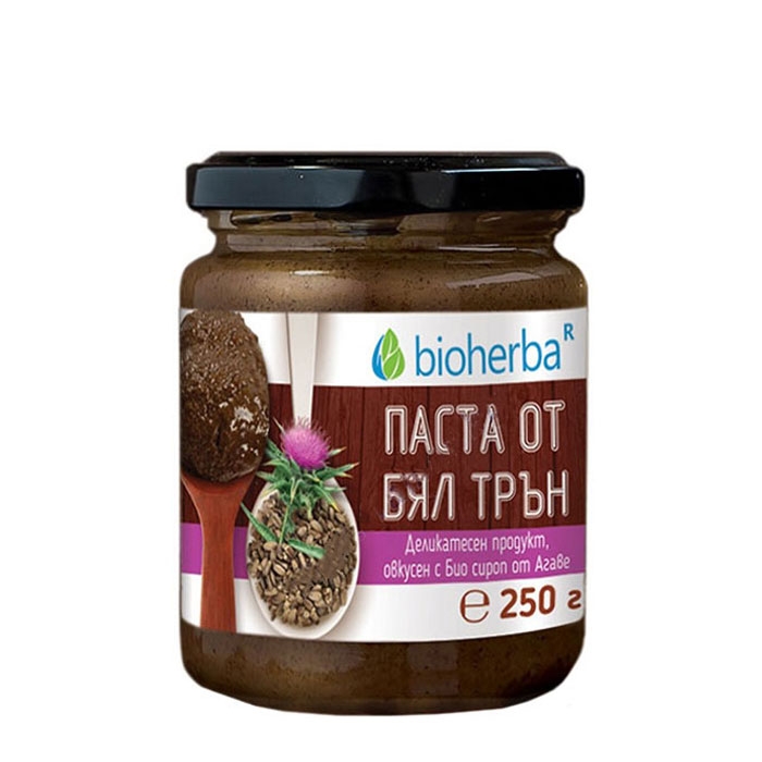 БИОХЕРБА ПАСТА ОТ БЯЛ ТРЪН СЪС СИРОП ОТ АГАВЕ 250 гр. / BIOHERBA MILK THISTLE PASTE WITH AGAVE SYRUP