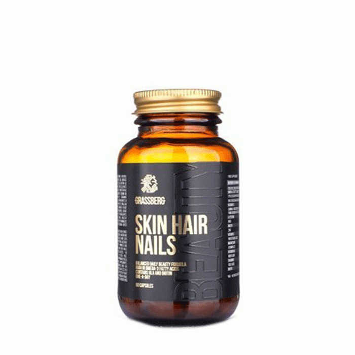 ГРАСБЕРГ ВИТАМИНИ ЗА КОСА, КОЖА И НОКТИ капсули 60 броя / GRASSBERG SKIN, HAIR AND NAILS