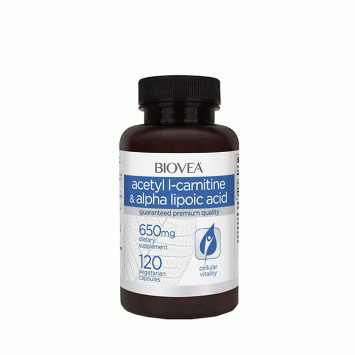 БИОВЕА АЦЕТИЛ L-КАРНИТИН + АЛФА ЛИПОЕВА КИСЕЛИНА капсули 120 броя / BIOVEA ACETYL L-CARNITINE + ALPHA LIPOIC ACID