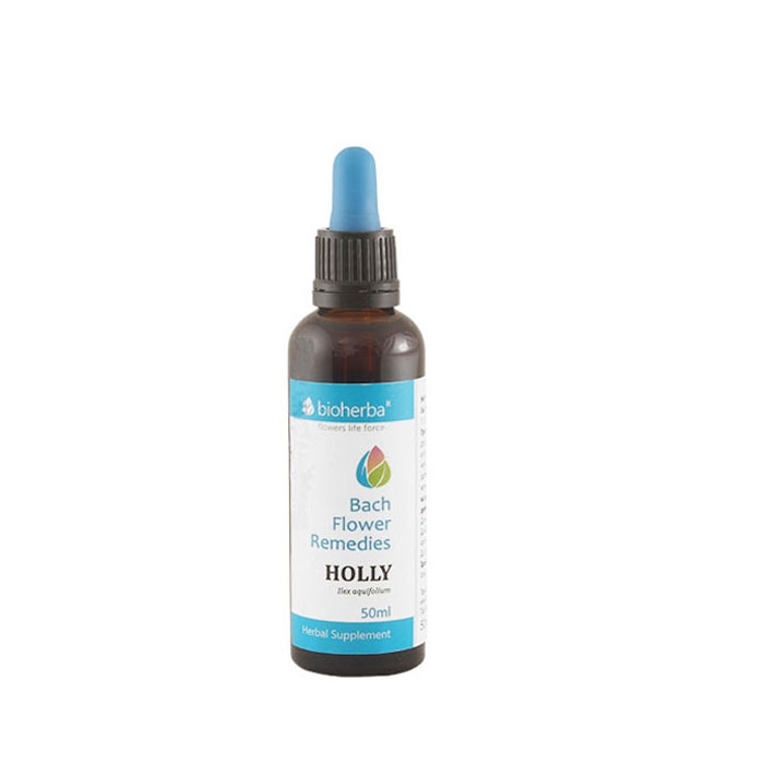 БИОХЕРБА КАПКИ НА ДОКТОР БАХ ДИВ ЧЕМШИР (ДЖЕЛ) 50 мл / BIOHERBA BACH FLOWERS REMEDIES HOLLY