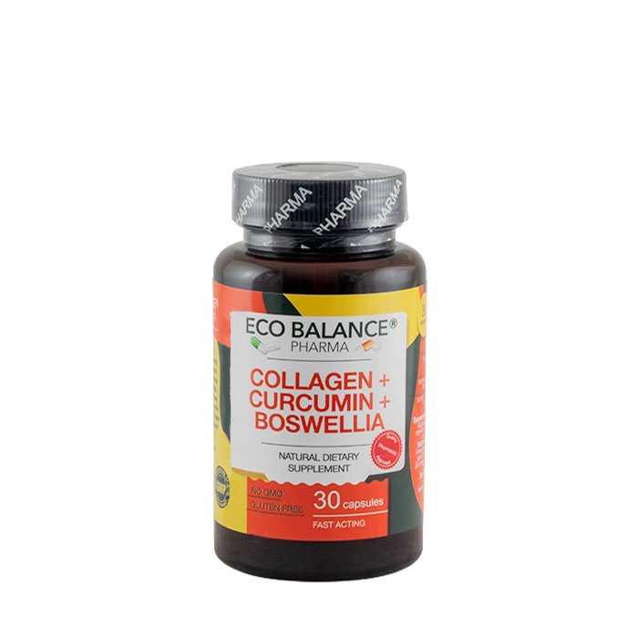 КОЛАГЕН + КУРКУМИН + БОСВЕЛИЯ ЕКО БАЛАНС капсули 30 броя / ECO BALANCE PHARMA COLLAGEN + CURCUMIN + BOSWELLIA