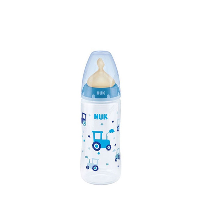 ШИШЕ НУК FC TEMPERATURE CONTROL С КАУЧУКОВ БИБЕРОН 0-6 месеца размер S 300 мл. / NUK FIRST CHOICE BOTTLE TEMPERATURE CONTROL WITH RUBBER TEAT 0-6 months size S 300 ml