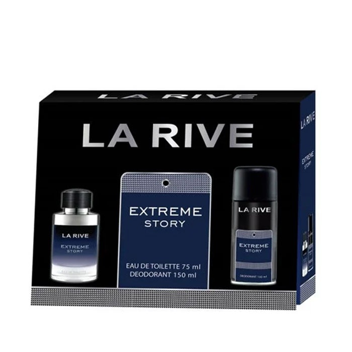 КОМПЛЕКТ ЛА РИВ EXTREME STORY ТОАЛЕТНА ВОДА 75 мл. + ДЕЗОДОРАНТ 150 мл. / LA RIVE EXTREME STORY MEN SET EAU DE TOILETTE 75 ml + DEODORANT 150 ml