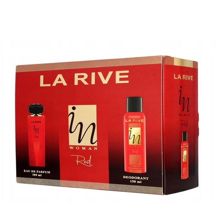 КОМПЛЕКТ ЛА РИВ IN WOMAN RED ПАРФЮМ 100 мл. + ДЕЗОДОРАНТ 150 мл. / LA ...