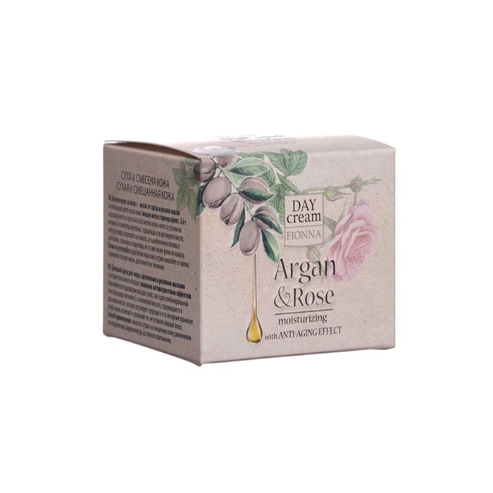 ДНЕВЕН КРЕМ ЗА ЛИЦЕ ФИОННА ARGAN &amp; ROSE 50 мл. / FIONNA COSMETICS DAY CREAM ARGAN &amp; ROSE MOISTURIZING AND ANTI-AGING EFFECT