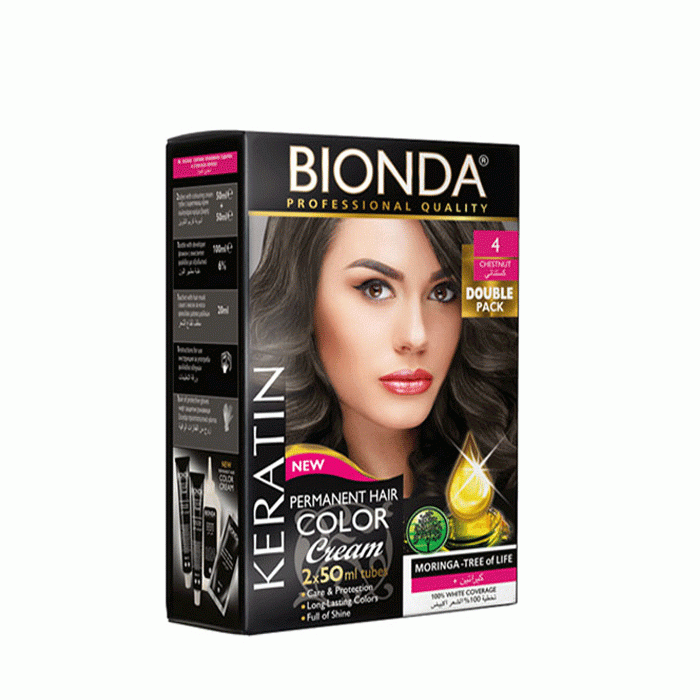 БОЯ ЗА КОСА БИОНДА PROFESSIONAL DOUBLE 4 КЕСТЕНЯВ / BIONDA PROFESSIONAL DOUBLE 4 CHESTNUT