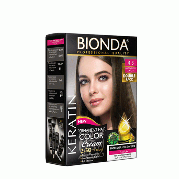 БОЯ ЗА КОСА БИОНДА PROFESSIONAL DOUBLE 4.3 ЗЛАТИСТО КАФЯВ / BIONDA PROFESSIONAL DOUBLE 4.3 GOLDEN BROWN