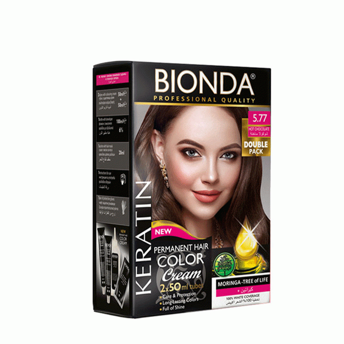 БОЯ ЗА КОСА БИОНДА PROFESSIONAL DOUBLE 5.77 ГОРЕЩ ШОКОЛАД / BIONDA PROFESSIONAL DOUBLE 5.77 HOT CHOCOLATE