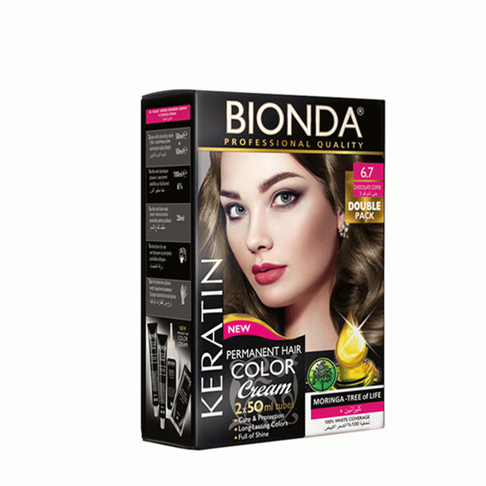БОЯ ЗА КОСА БИОНДА PROFESSIONAL DOUBLE 6.7 ШОКОЛАДОВО КАФЕ / BIONDA PROFESSIONAL DOUBLE 6.7 CHOCOLATE COFFE