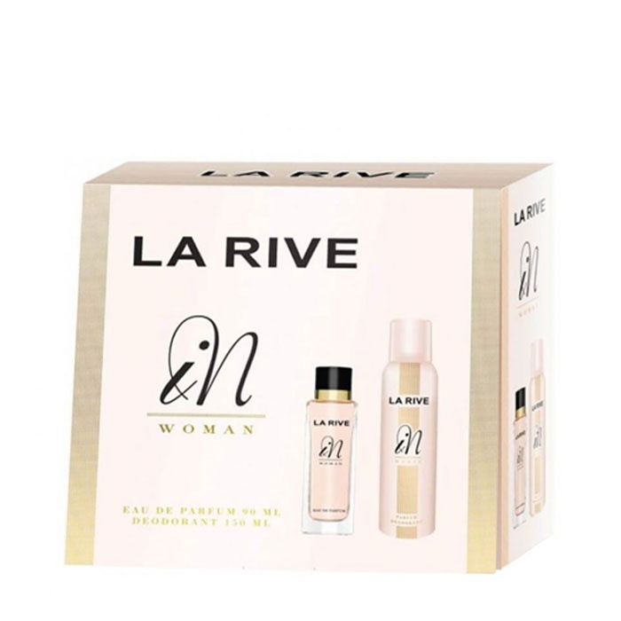 КОМПЛЕКТ ЛА РИВ IN WOMAN ПАРФЮМНА ВОДА 90 мл. и ДЕЗОДОРАНТ ЗА ЖЕНИ 150 мл. / LA RIVE IN WOMAN SET EAU DE TOILETTE 90 ml &amp; DEODORANT 150 ml