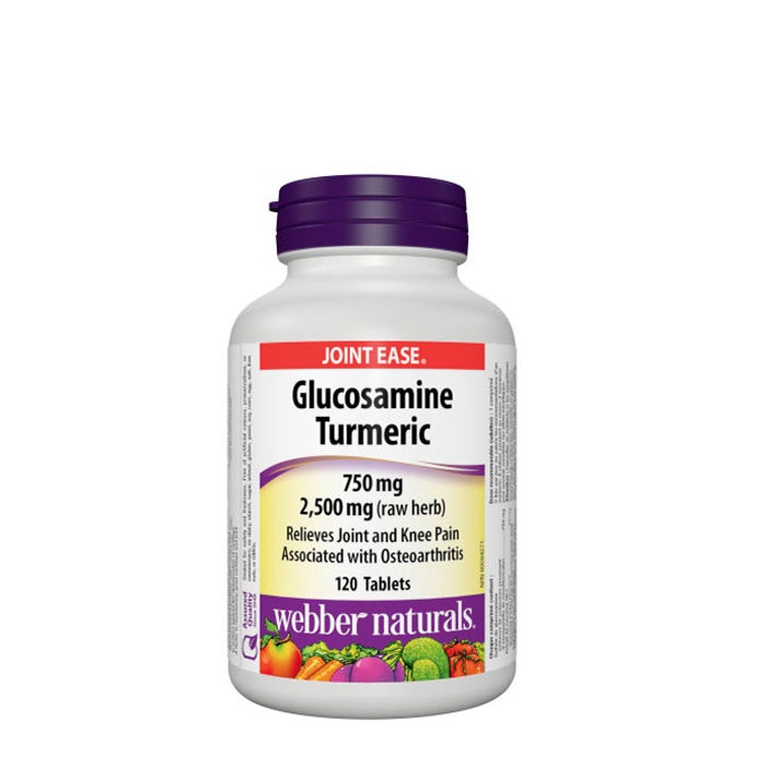ГЛЮКОЗАМИН СУЛФАТ + КУРКУМА таблетки 120 броя / WEBBER NATURALS GLUCOSAMINE SULPHATE + TURMERIC