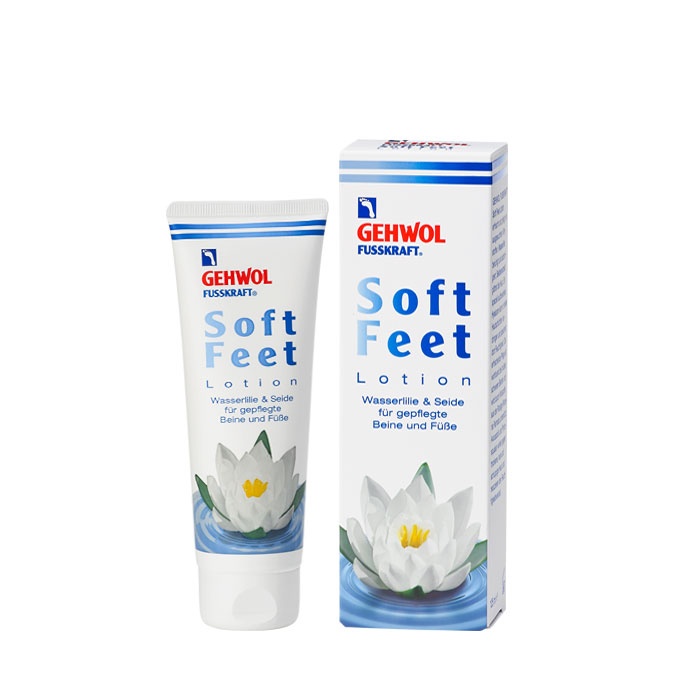 ГЕВОЛ ЛОСИОН ЗА КРАКА ВОДНА ЛИЛИЯ И КОПРИНА FUSSKRAFT 125 мл. / GEHWOL FUSSKRAFT SOFT FEET LOTION WATER LILLY AND SILK