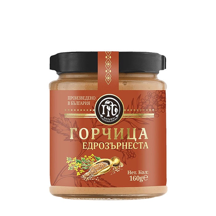 ГОРЧИЦА ЕДРОЗЪРНЕСТА 160 гр. / MUSTARD COARSE-GRAINED NATURAL TECHOLOGIES