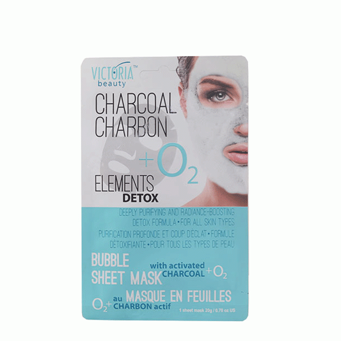 КИСЛОРОДНА МАСКА ДЕТОКС С ВЪГЛЕН ВИКТОРИЯ БЮТИ 20 гр. / VICTORIA BEAUTY CHARCOAL CHARBON DETOX BUBBLE SHEET MASK