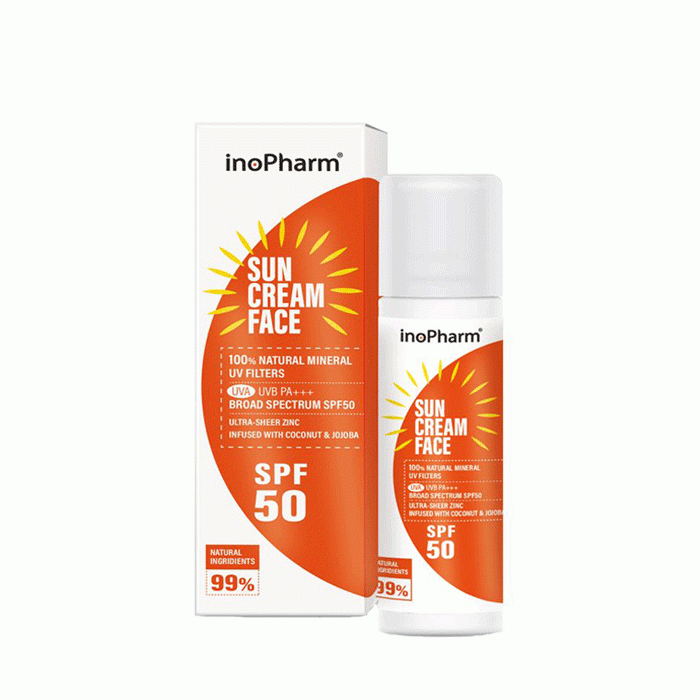ИНОФАРМ СЪН СЛЪНЦЕЗАЩИТЕН КРЕМ ЗА ЛИЦЕ SPF50 35 г / INOPHARM SUN PROTECTION SUN CREAM FACE SPF50