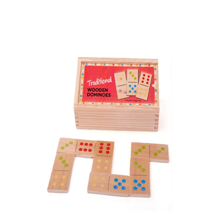 КЛАСИЧЕСКО ДЪРВЕНО ДОМИНО БИГДЖИГС / BIGJIGS TOYS CLASSIC WOODEN DOMINO