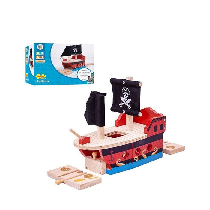 ПИРАТСКИ КОРАБ БИГДЖИГС / BIGJIGS TOYS PIRATE GALLEON