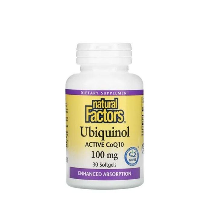 НАТУРАЛ ФАКТОРС УБИКВИНОЛ капсули 100 мг 30 броя / NATURAL FACTORS UBIQUINOL