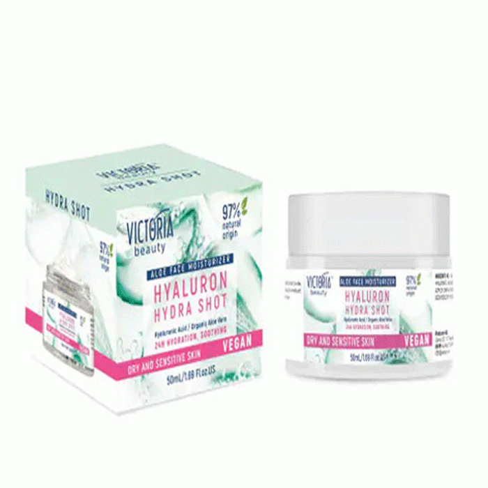 КРЕМ ЗА ЛИЦЕ С АЛОЕ ВЕРА ХИАЛУРОН ХИДРА ШОТ 50 мл. / VICTORIA BEAUTY ALOE VERA MOISTURIZED FACE MASK