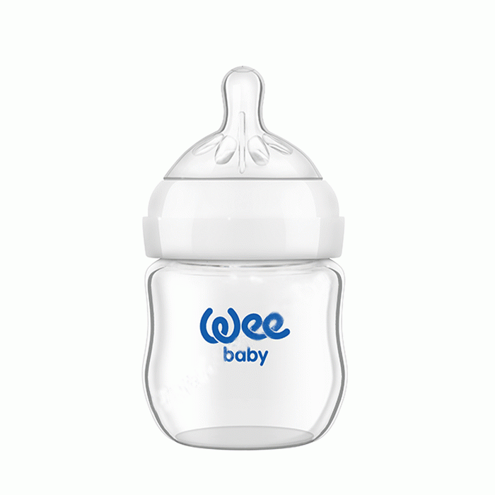 УИ БЕЙБИ ШИШЕ ЗА ХРАНЕНЕ НАТУРАЛ ТЕРМОУСТОЙЧИВО СТЪКЛО 125 мл. 144 / WEE BABY FEEDING BOTTLE NATURAL HEAT RESISTANT GLASS