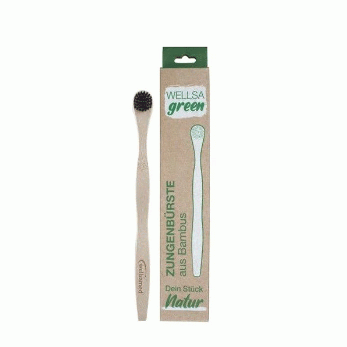 ЧЕТКА ЗА ЕЗИК ОТ БАМБУК / WELLSAMED WELLSAGREEN BAMBOO TUNGUE CLEANER