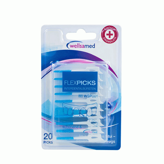 ИНТЕРДЕНТАЛНИ ЧЕТКИ ЗА ЗЪБИ ФЛЕКС 20 броя / WELLSAMED INTERDENTAL TOOTH BRUSHES FLEX