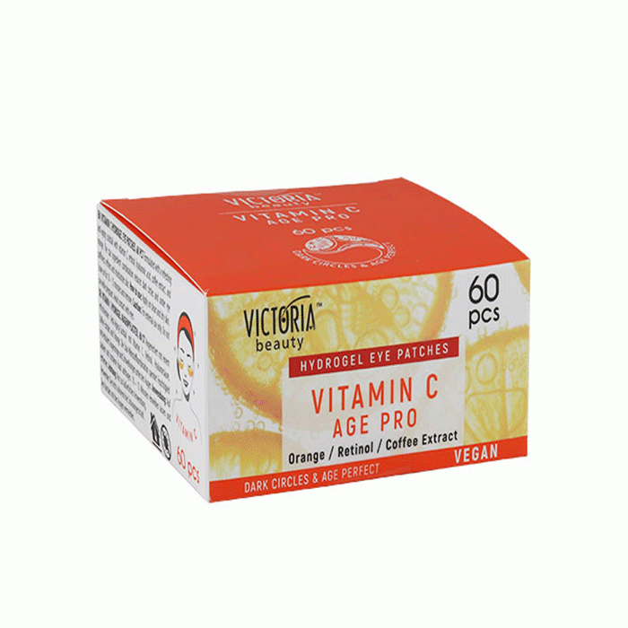 ХИДРОГЕЛ ПАЧОВЕ ЗА ОЧИ ЕЙДЖ ПРО С ВИТАМИН C 60 броя / VICTORIA BEAUTY VITAMIN C AGE PRO HYDROGEL EYE PATCHES