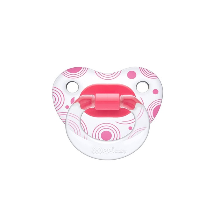 УИ БЕЙБИ ОРТОДОНТСКА ЗАЛЪГАЛКА TRANSPARENT 6-18 месеца 837 / WEE BABY TRANSPARENT PATTERNED ORTHODONTICAL SOOTHER 837