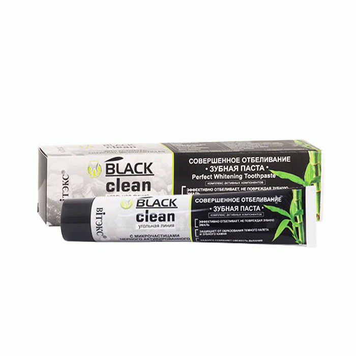 ПЕРФЕКТНО ИЗБЕЛВАЩА ПАСТА БЛЕК КЛИЙН ЗА ЗЪБИ 85 гр. / VITEX BLACK CLEAN PERFECT WHITENING TOOTHPASTE