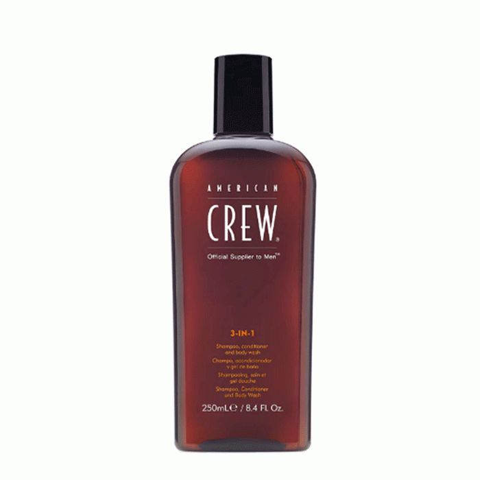 3 В 1 ШАМПОАН, БАЛСАМ И ДУШ ГЕЛ В ЕДНО АМЕРИКАН КРЮ 250 мл. / AMERICAN CREW 3 IN 1 SHAMPOO, CONDITIONER AND BODY WASH