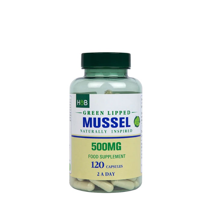 ЗЕЛЕНОУСТА МИДА капсули 500 мг 120 броя / HOLLAND &amp; BARRETT GREEN LIPPED MUSSEL