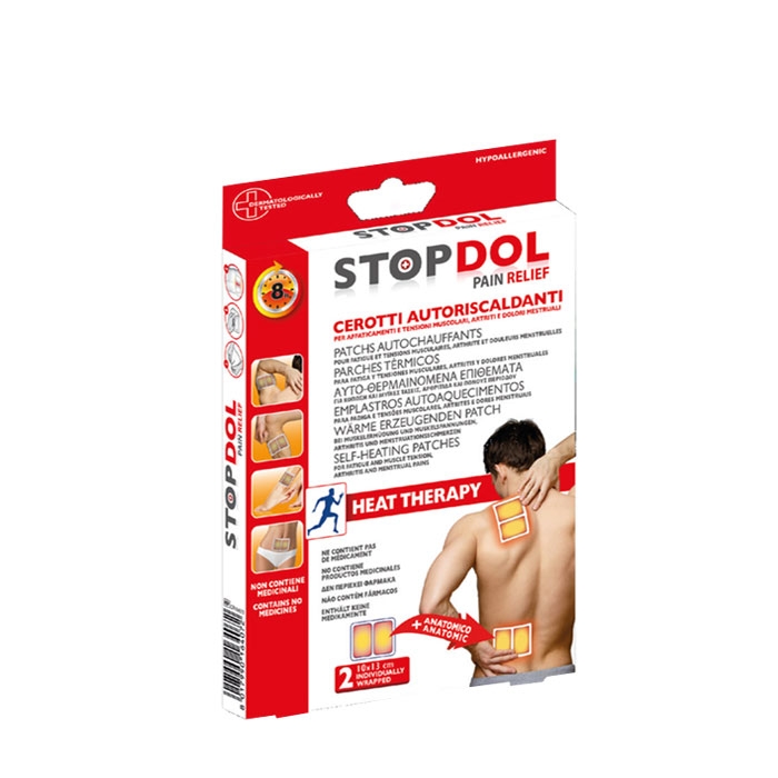 ФАРМАДОКТ STOPDOL ЗАГРЯВАЩ ПЛАСТИР ПРИ БОЛКА 10 см. х 13 см. 2 броя / PHARMADOCT STOPDOL PAIN RELIEF HEAT THERAPY