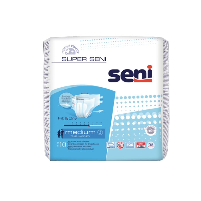 ПАМПЕРС ЗА ВЪЗРАСТНИ СЕНИ СУПЕР размер M 10 броя / SENI ADULT DIAPERS