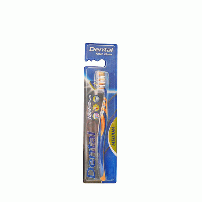 ЧЕТКА ЗА ЗЪБИ ДЕНТАЛ ТОТАЛ КЛИЙН МЕДИУМ ОРАНЖЕВА / DENTAL TOTAL CLEAN MEDIUM TOOTH BRUSH