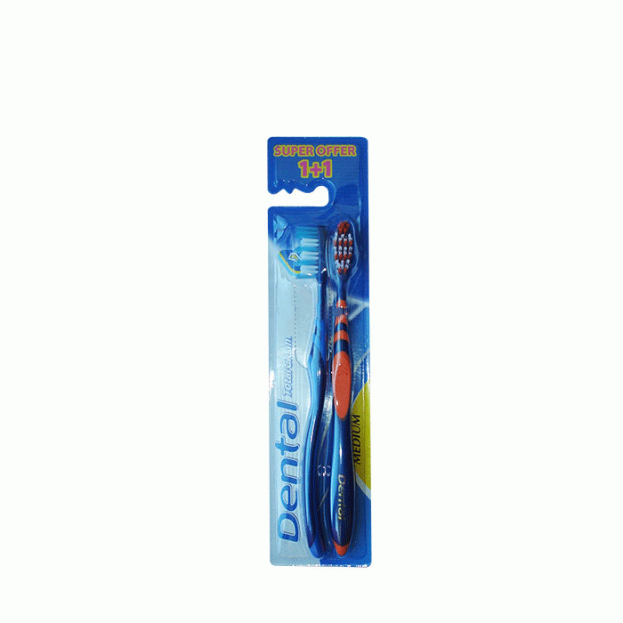 ЧЕТКА ЗА ЗЪБИ ДЕНТАЛ ТОТАЛ КЛИЙН ДАБЪЛ МИКС МЕДИУМ / DENTAL TOTAL CLEAN DOUBLE MIX MEDIUM TOOTHBRUSH