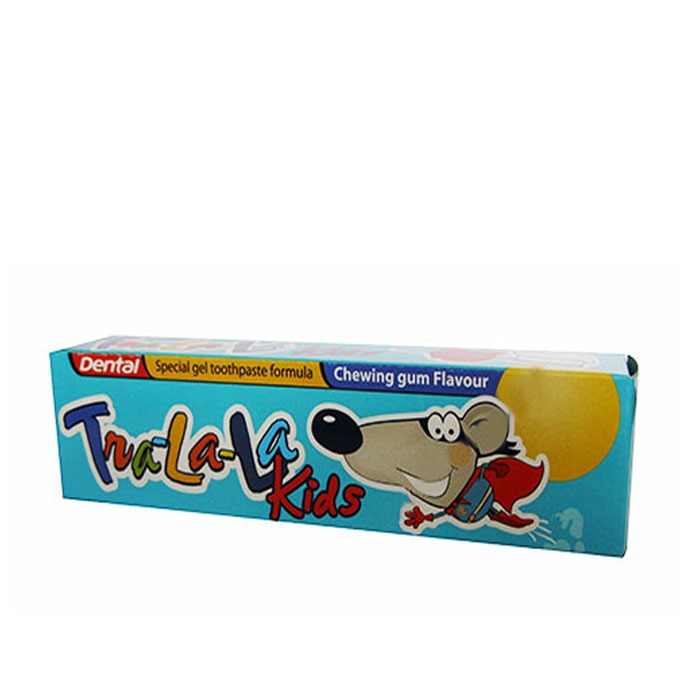 ПАСТА ЗА ЗЪБИ ДЕНТАЛ ТРА - ЛА - ЛА С ВКУС НА ДЪВКА ЗА ДЕЦА 50 мл. / DENTAL TRA - LA - LA KIDS CHEWING GUM FLAVOUR TOOTHPASTE